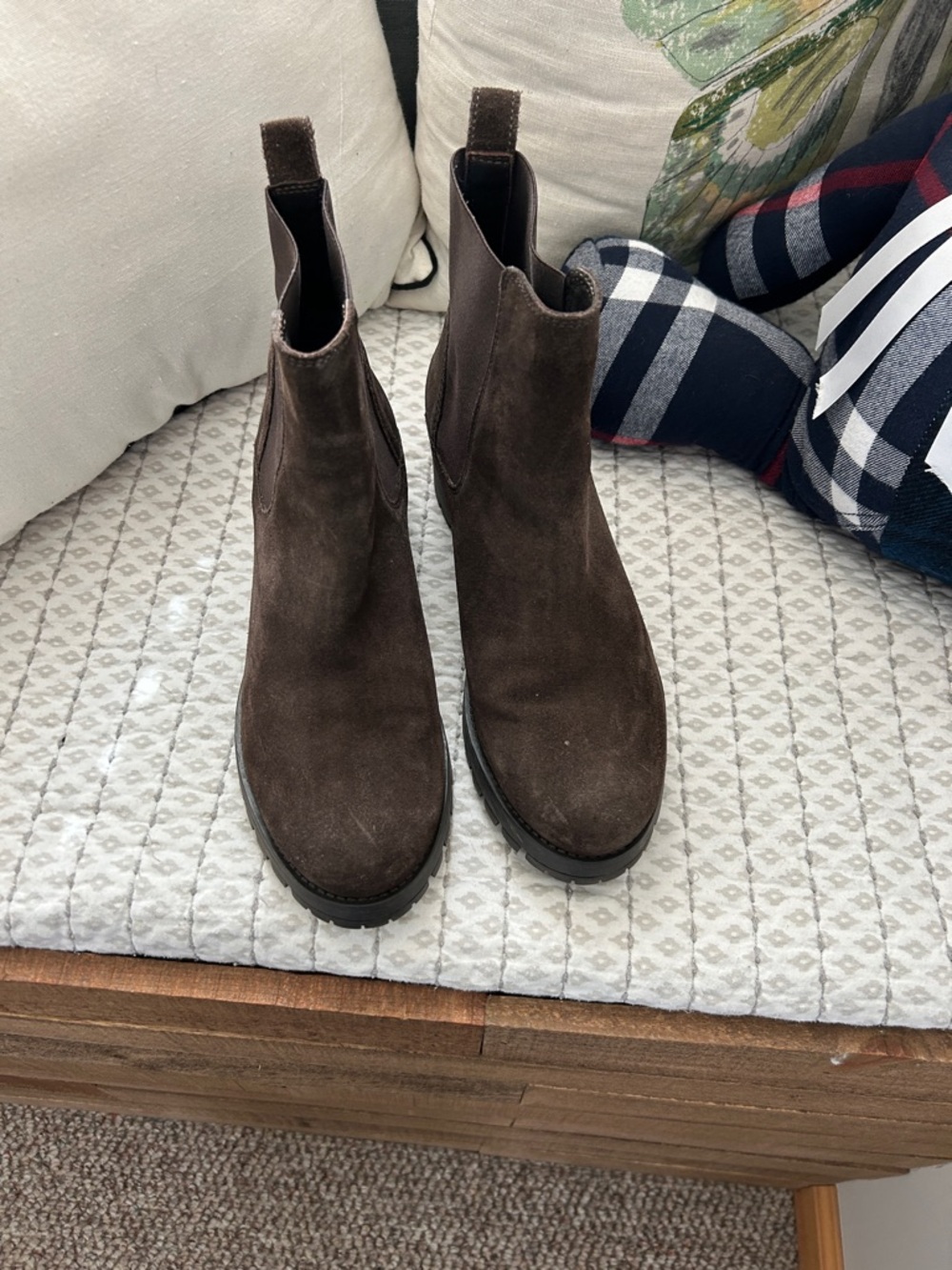Joie Brown Suede Chelsea Ankle Boots